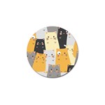 Seamless Pattern Cute Cat Cartoons Golf Ball Marker