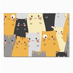 Seamless Pattern Cute Cat Cartoons Postcards 5  x 7  (Pkg of 10)