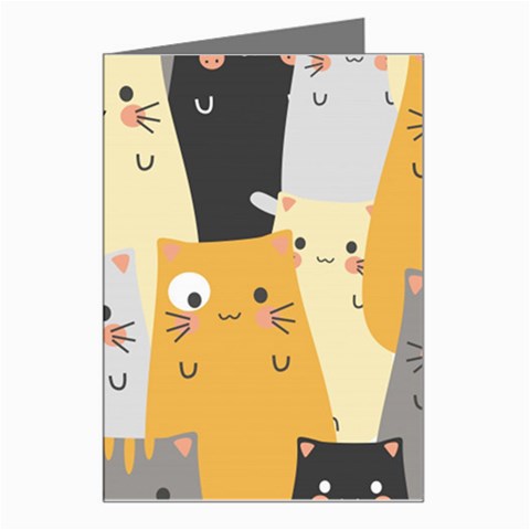 Seamless Pattern Cute Cat Cartoons Greeting Card from ArtsNow.com Left