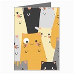 Seamless Pattern Cute Cat Cartoons Greeting Card