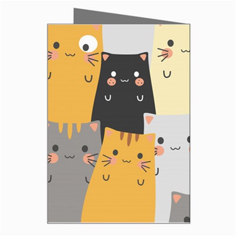 Seamless Pattern Cute Cat Cartoons Greeting Card from ArtsNow.com Right