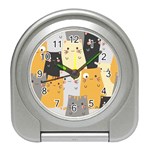 Seamless Pattern Cute Cat Cartoons Travel Alarm Clock