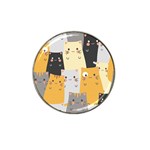 Seamless Pattern Cute Cat Cartoons Hat Clip Ball Marker