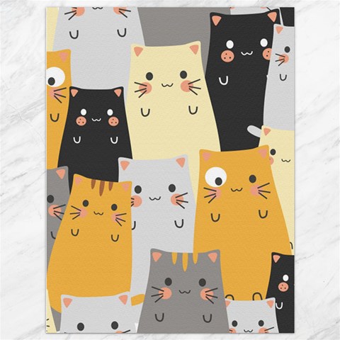 Seamless Pattern Cute Cat Cartoons Canvas 36  x 48  from ArtsNow.com 35.26 x46.15  Canvas - 1