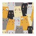 Seamless Pattern Cute Cat Cartoons Medium Glasses Cloth
