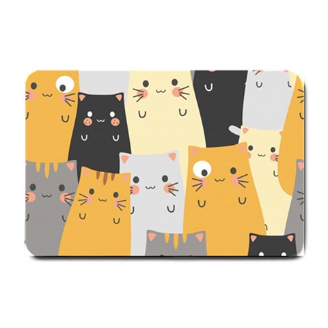 Seamless Pattern Cute Cat Cartoons Small Doormat from ArtsNow.com 24 x16  Door Mat