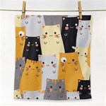 Seamless Pattern Cute Cat Cartoons Face Towel