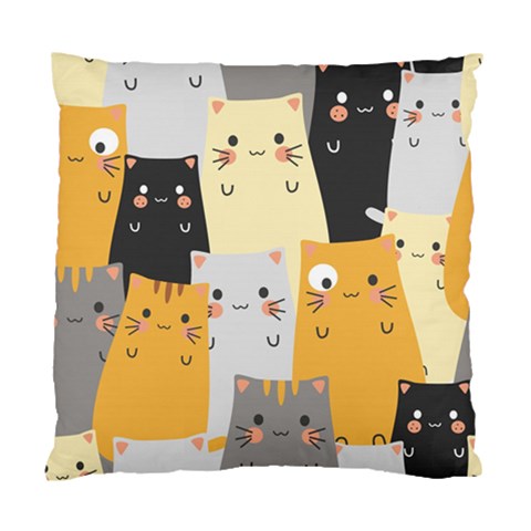 Seamless Pattern Cute Cat Cartoons Standard Cushion Case (Two Sides) from ArtsNow.com Back