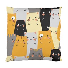 Seamless Pattern Cute Cat Cartoons Standard Cushion Case (Two Sides) from ArtsNow.com Back