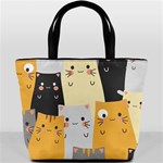 Seamless Pattern Cute Cat Cartoons Bucket Bag