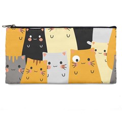Seamless Pattern Cute Cat Cartoons Pencil Case from ArtsNow.com Front