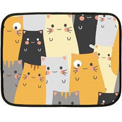 Seamless Pattern Cute Cat Cartoons Two Sides Fleece Blanket (Mini) from ArtsNow.com 35 x27  Blanket Back