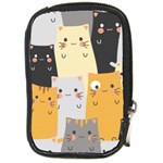 Seamless Pattern Cute Cat Cartoons Compact Camera Leather Case