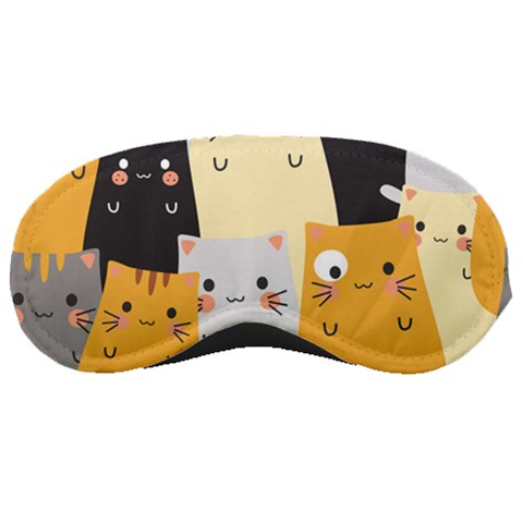 Seamless Pattern Cute Cat Cartoons Sleep Mask from ArtsNow.com Front