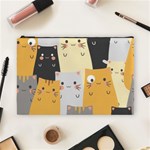 Seamless Pattern Cute Cat Cartoons Cosmetic Bag (Large)