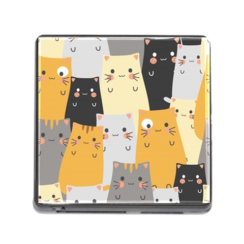 Seamless Pattern Cute Cat Cartoons Memory Card Reader (Square 5 Slot) from ArtsNow.com Front