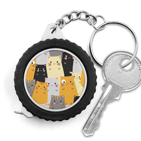 Seamless Pattern Cute Cat Cartoons Measuring Tape from ArtsNow.com Front