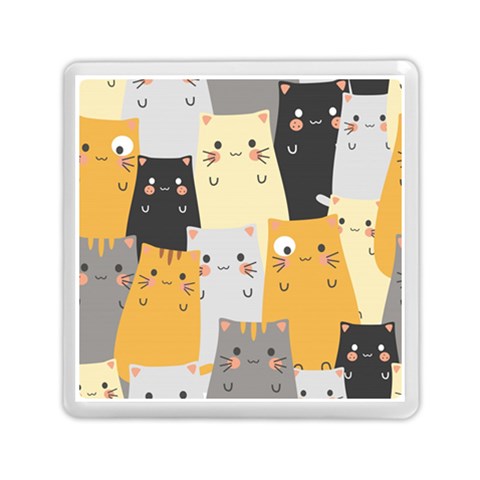 Seamless Pattern Cute Cat Cartoons Memory Card Reader (Square) from ArtsNow.com Front