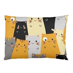 Seamless Pattern Cute Cat Cartoons Pillow Case (Two Sides) from ArtsNow.com Back