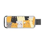 Seamless Pattern Cute Cat Cartoons Portable USB Flash (Two Sides)