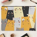 Seamless Pattern Cute Cat Cartoons Cosmetic Bag (XXXL)