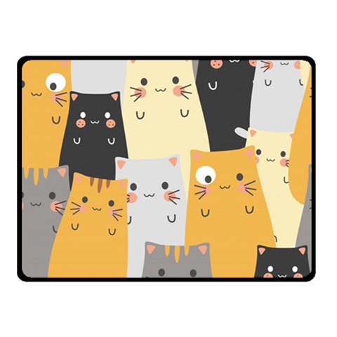 Seamless Pattern Cute Cat Cartoons Two Sides Fleece Blanket (Small) from ArtsNow.com 45 x34  Blanket Front