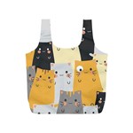 Seamless Pattern Cute Cat Cartoons Full Print Recycle Bag (S)