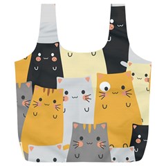 Seamless Pattern Cute Cat Cartoons Full Print Recycle Bag (XL) from ArtsNow.com Back