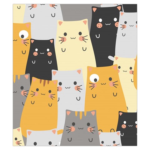 Seamless Pattern Cute Cat Cartoons Drawstring Pouch (Small) from ArtsNow.com Front