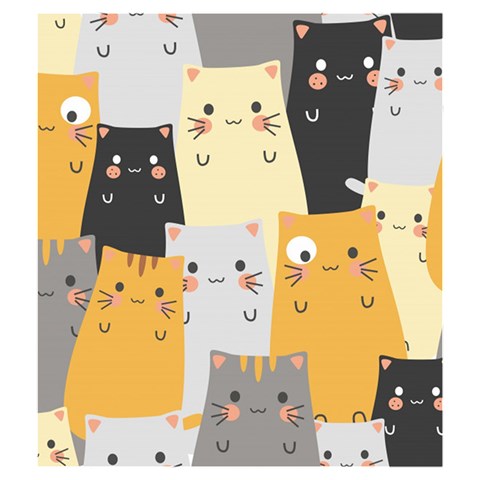 Seamless Pattern Cute Cat Cartoons Drawstring Pouch (Medium) from ArtsNow.com Back