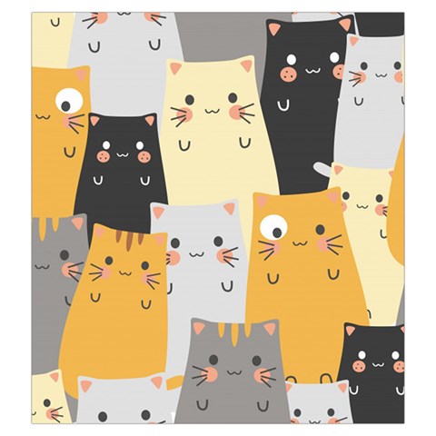 Seamless Pattern Cute Cat Cartoons Drawstring Pouch (Large) from ArtsNow.com Front