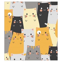 Seamless Pattern Cute Cat Cartoons Drawstring Pouch (Large) from ArtsNow.com Back