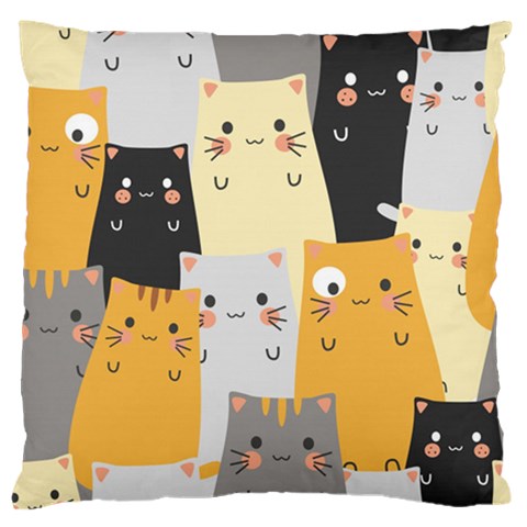 Seamless Pattern Cute Cat Cartoons Standard Premium Plush Fleece Cushion Case (One Side) from ArtsNow.com Front