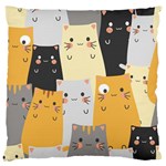 Seamless Pattern Cute Cat Cartoons Standard Premium Plush Fleece Cushion Case (One Side)