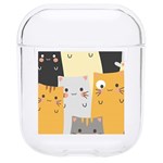 Seamless Pattern Cute Cat Cartoons Hard PC AirPods 1/2 Case