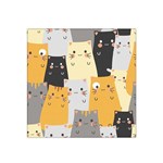 Seamless Pattern Cute Cat Cartoons Satin Bandana Scarf 22  x 22 