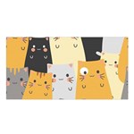 Seamless Pattern Cute Cat Cartoons Satin Shawl 45  x 80 