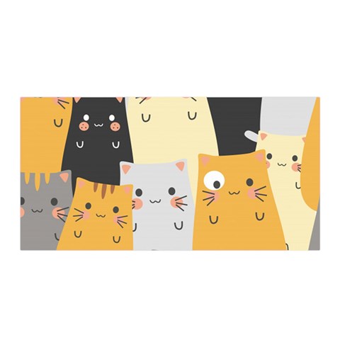 Seamless Pattern Cute Cat Cartoons Satin Wrap 35  x 70  from ArtsNow.com Front