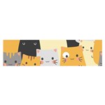Seamless Pattern Cute Cat Cartoons Oblong Satin Scarf (16  x 60 )