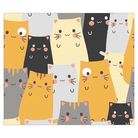 Seamless Pattern Cute Cat Cartoons Zipper Large Tote Bag from ArtsNow.com Back