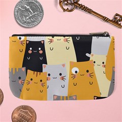 Seamless Pattern Cute Cat Cartoons Large Coin Purse from ArtsNow.com Back