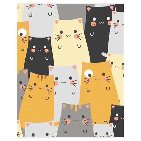 Seamless Pattern Cute Cat Cartoons Drawstring Pouch (XL) from ArtsNow.com Front