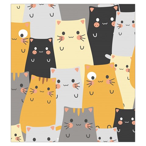 Seamless Pattern Cute Cat Cartoons Drawstring Pouch (2XL) from ArtsNow.com Front