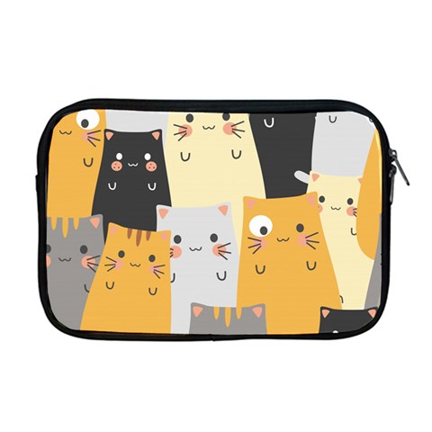 Seamless Pattern Cute Cat Cartoons Apple MacBook Pro 17  Zipper Case from ArtsNow.com Front