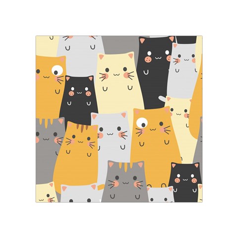 Seamless Pattern Cute Cat Cartoons Square Tapestry (Small) from ArtsNow.com Front