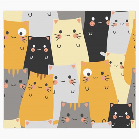 Seamless Pattern Cute Cat Cartoons Roll Up Canvas Pencil Holder (S) from ArtsNow.com Front