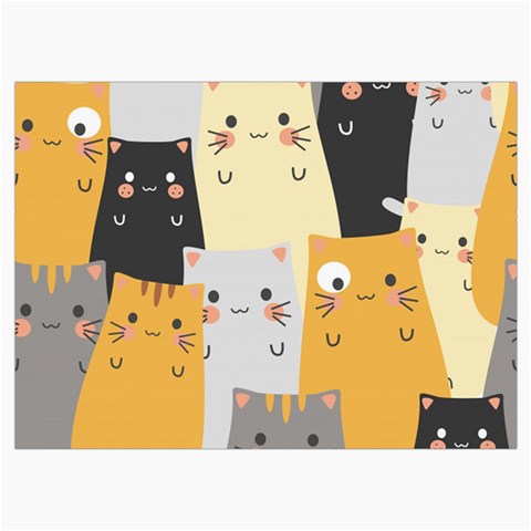 Seamless Pattern Cute Cat Cartoons Roll Up Canvas Pencil Holder (M) from ArtsNow.com Front