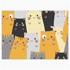 Seamless Pattern Cute Cat Cartoons Roll Up Canvas Pencil Holder (M) from ArtsNow.com Front