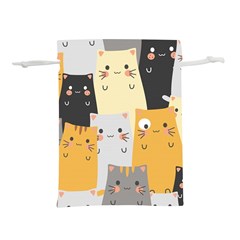 Seamless Pattern Cute Cat Cartoons Lightweight Drawstring Pouch (L) from ArtsNow.com Front