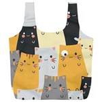 Seamless Pattern Cute Cat Cartoons Full Print Recycle Bag (XXL)
